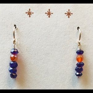 Handmade Amethyst Gemstone Gold Earrings